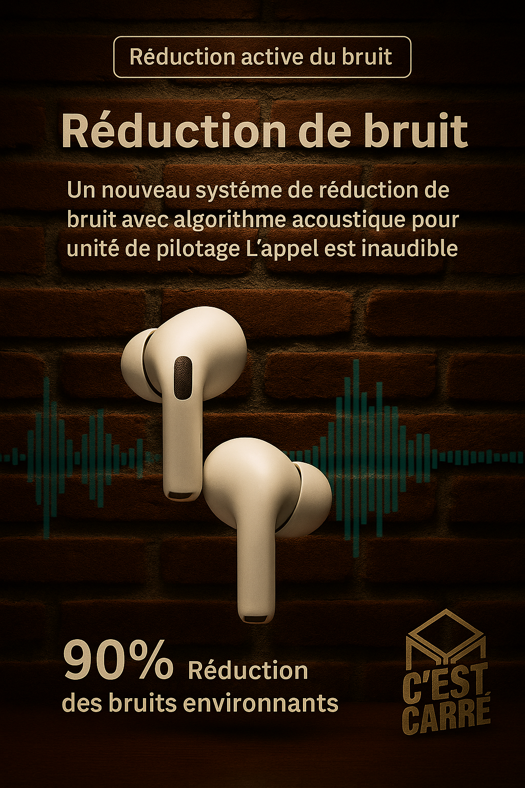 Écouteurs Bluetooth sans fil – Pack Étui & Dragonne Inclus