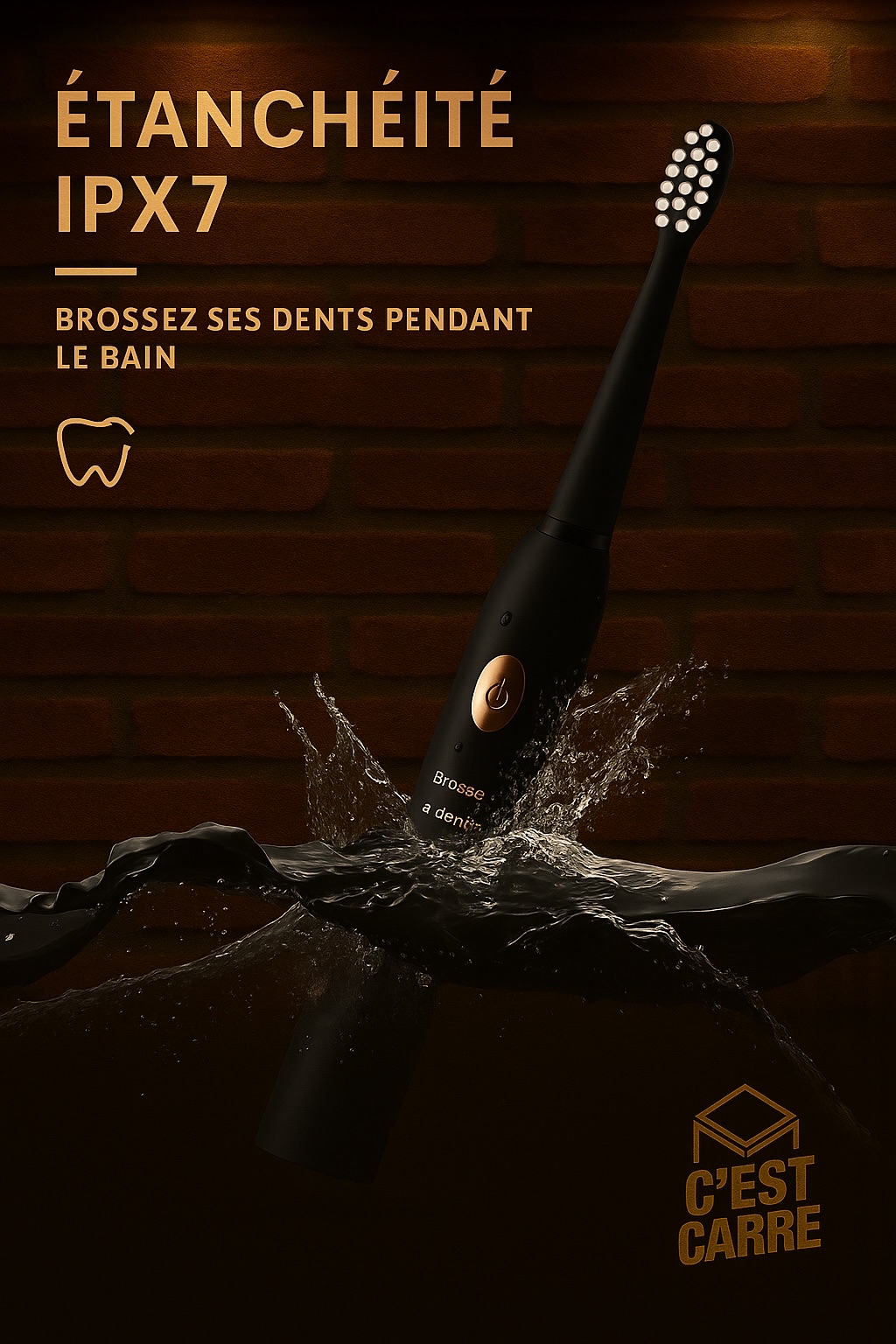 Brosse à Dents Électrique Premium – 5 Modes | Étanche IPX7